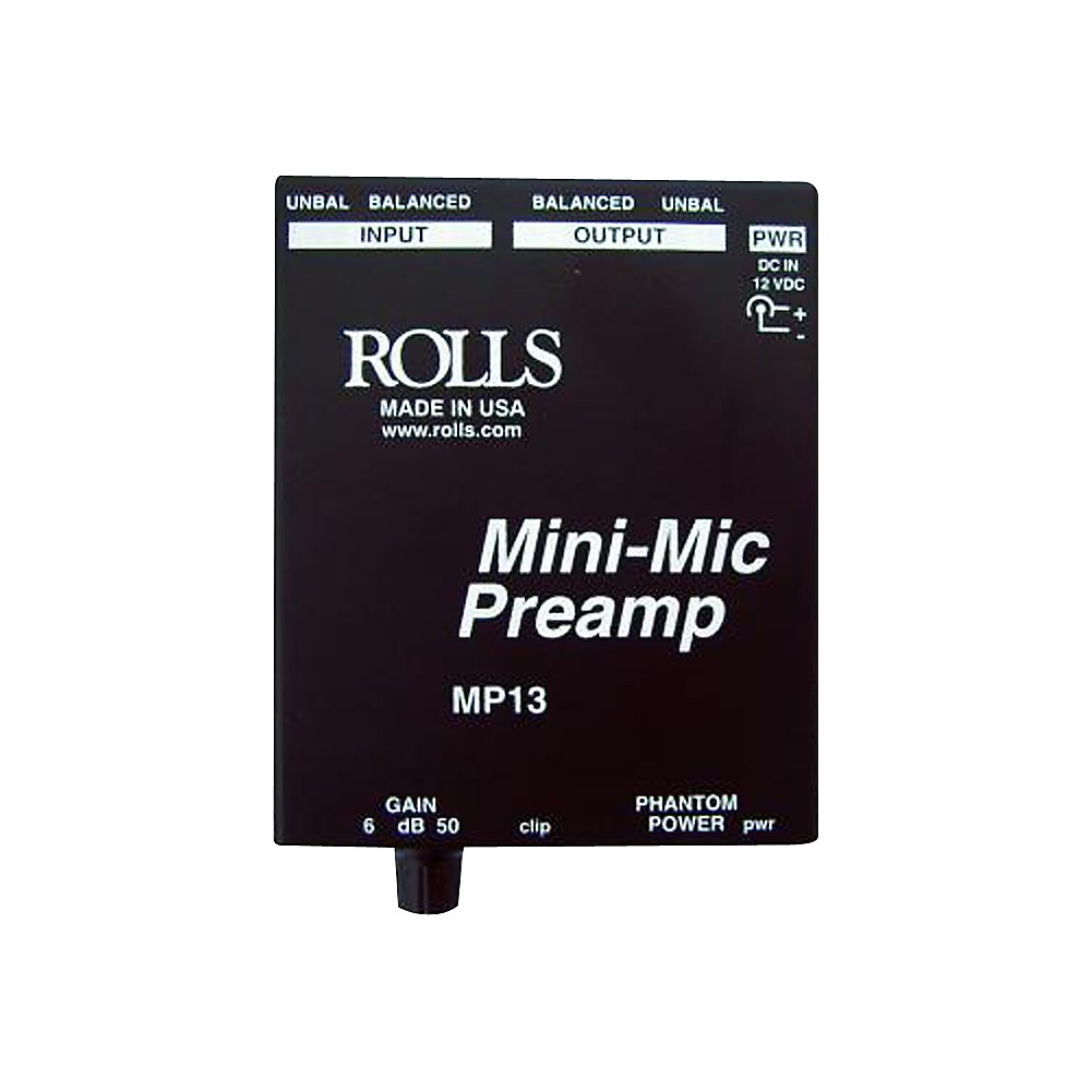 Rolls MP13 Mini Single CH Mic Preamp, XLR / 1/4" jack,incl phantom